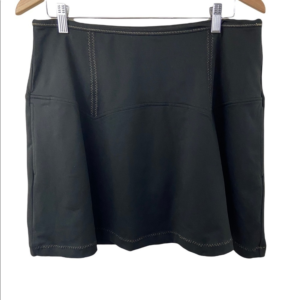 Annika Cutter & Buck Black Gold Stitching Stretch Athletic Skorts Sz L